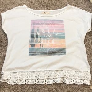 Hollister lace graphic tee